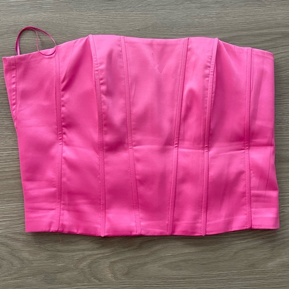 HAYLO SATIN LACE-BACK CORSET. Size large